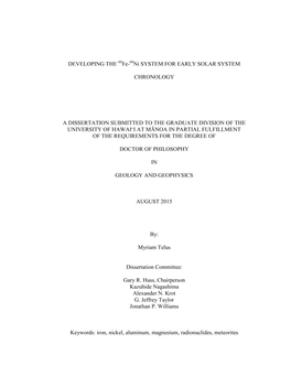 Dissertation Submitted to the Graduate Division of the University of Hawai‘I at Mānoa in Partial Fulfillment of the Requirements for the Degree Of