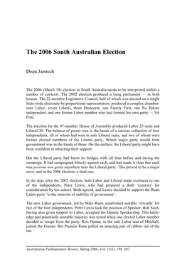 12-SA 2006 Election Jaensch