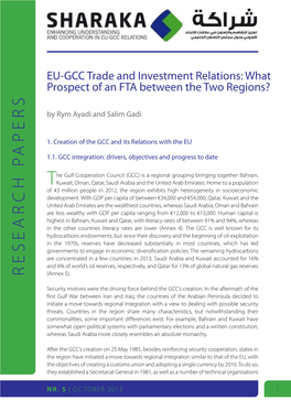 EU-GCC Trade and Investment Relations: What Prospect of an FTA Between the Two Regions?