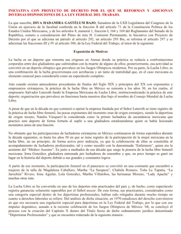 Iniciativa Con Proyecto De Decreto Por El Que Se Reforman Y Adicionan Diversas Disposiciones De La Ley Federal Del Trabajo