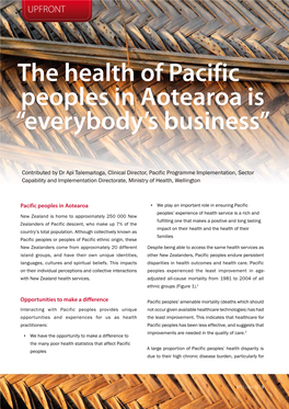 The Health of Pacific Peoples in Aotearoa Is “Everybody's