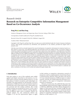 Research on Enterprise Competitive Information Management Based on Co-Occurrence Analysis