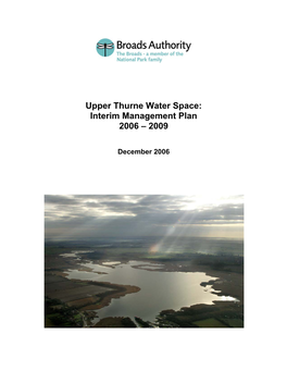 Upper Thurne Water Space Management Plan by the Broads Authority