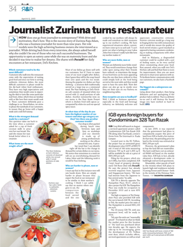 Journalist Zurinna Turns Restaurateur