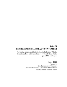 Draft Environmental Impact Statement for Issuing Annual Catch Limits To