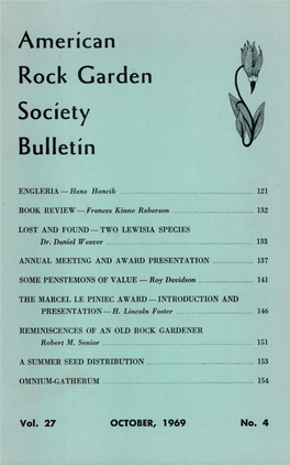 American Rock Garden Society Bulletin