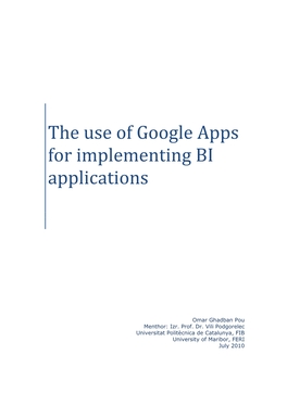 The Use of Google Apps for Implementing BI Applications
