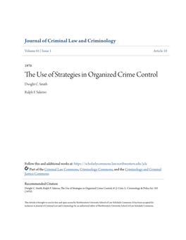 The Use of Strategies in Organized Crime Control