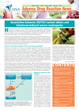 Adverse Drug Reaction News Published by the Health Products Regulation Group, HSA and the HSA Pharmacovigilance Advisory Committee