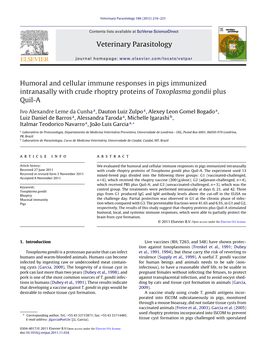 Humoral and Cellular Immune Responses in Pigs Immunized