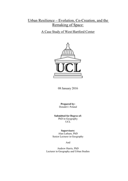 The Remaking of Resilient Urban Space: a Case Study of West Hartford Center