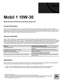 Mobil 1 10W-30 (PDF)