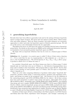 A Survey on Morse Boundaries & Stability