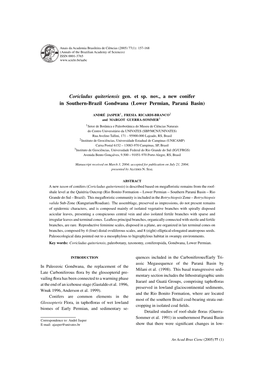 Coricladus Quiteriensis Gen. Et Sp. Nov., a New Conifer in Southern-Brazil Gondwana (Lower Permian, Paraná Basin)