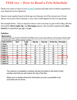 How to Read a Feis Schedule