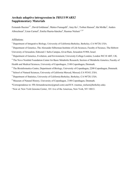 Archaic Adaptive Introgression in TBX15/WARS2 Supplementary Materials