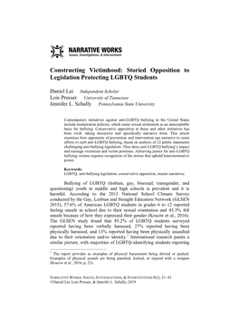 Storied Opposition to Legislation Protecting LGBTQ Students