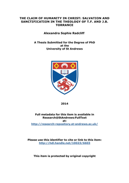 Alexandra Sophie Radcliff Phd Thesis