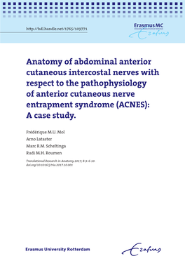 Anatomy of Abdominal Anterior Cutaneous Intercostal Nerves With