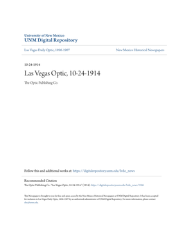 Las Vegas Optic, 10-24-1914 the Optic Publishing Co