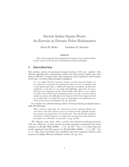 Ancient Indian Square Roots: an Exercise in Forensic Paleo-Mathematics