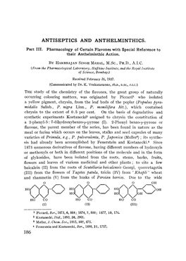 Antiseptics and Anthelminthics