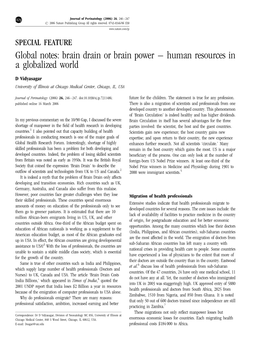 Global Notes: Brain Drain Or Brain Power – Human Resources in a Globalized World