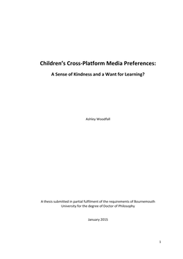 Children's Cross-Platform Media Preferences