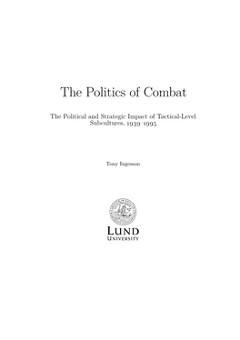 Tony Ingesson-The Politics of Combat