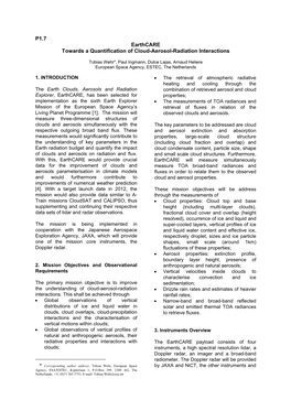 P1.7 Earthcare Towards a Quantification of Cloud-Aerosol-Radiation Interactions