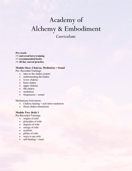 Academy of Alchemy & Embodiment