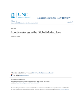 Abortion Access in the Global Marketplace Martha F