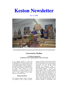 Newsletter No 6 2008