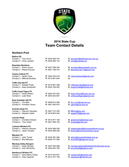 Team Contact Details