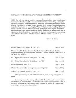 Bertram Goodhue Index, Avery Library, Columbia University