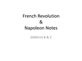 French Revolution & Napoleon Notes