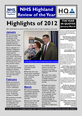 NHS Highland Review of the Year 2012