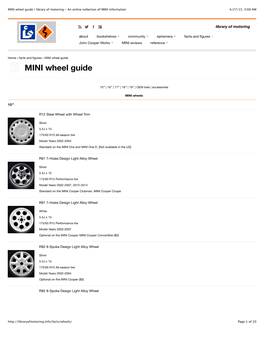 MINI Wheel Guide | Library of Motoring - an Online Collection of MINI Information 4/27/15, 3:08 AM