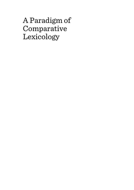 A Paradigm of Comparative Lexicology