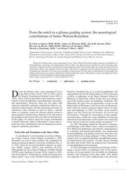 The Neurological Contributions of James Watson Kernohan