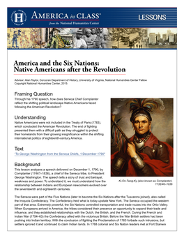 America and the Six Nations: Native Americans After the Revolution