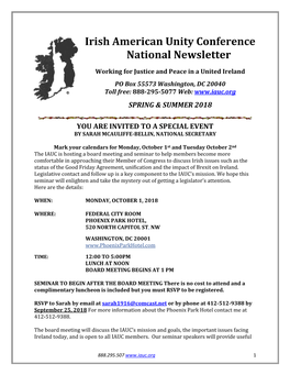 Irish American Unity Conference National Newsletter