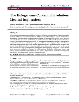 The Hologenome Concept of Evolution: Medical Implications
