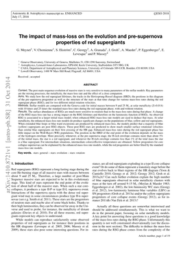 The Impact of Mass-Loss on the Evolution and Pre-Supernova Properties of Red Supergiants G