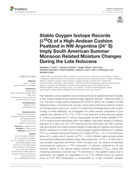 Stable Oxygen Isotope Records (Δ18o)