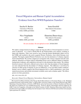 Forced Migration and Human Capital Accumulation: Evidence from Post-WWII Population Transfers∗