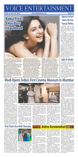 Modi Opens India's First Cinema Museum in Mumbai Rakul Preet Has Busy Year Ahead