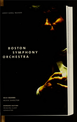 Boston Symphony Orchestra Concert Programs, Season 121, 2001