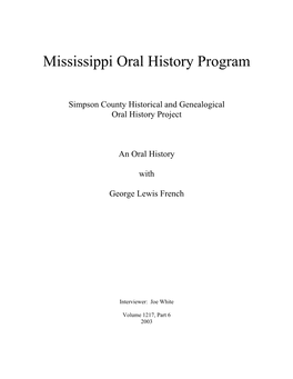 Mississippi Oral History Program