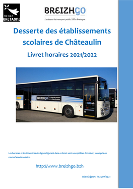 Desserte Des Établissements Scolaires De Châteaulin